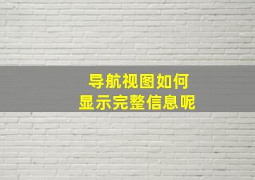 导航视图如何显示完整信息呢