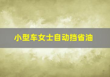 小型车女士自动挡省油