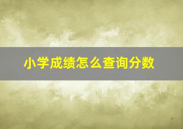 小学成绩怎么查询分数