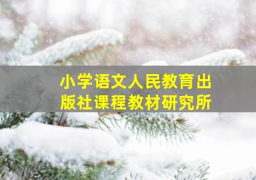 小学语文人民教育出版社课程教材研究所