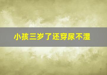 小孩三岁了还穿尿不湿