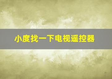 小度找一下电视遥控器