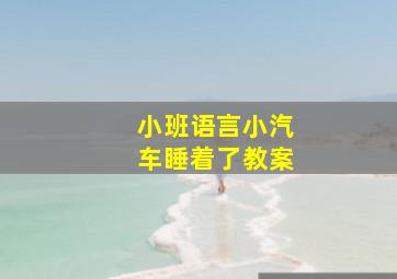 小班语言小汽车睡着了教案