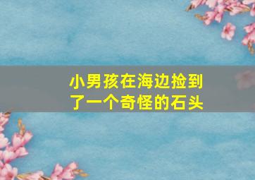 小男孩在海边捡到了一个奇怪的石头