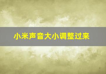 小米声音大小调整过来