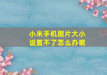 小米手机图片大小设置不了怎么办呢