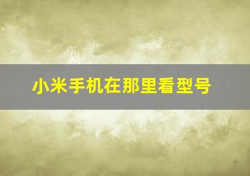 小米手机在那里看型号