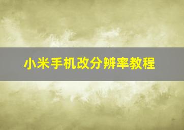 小米手机改分辨率教程