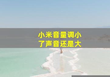 小米音量调小了声音还是大