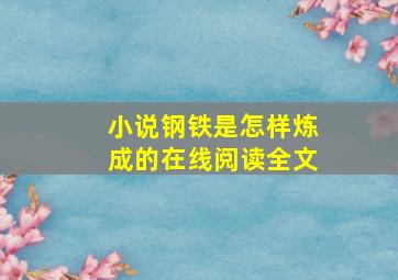 小说钢铁是怎样炼成的在线阅读全文