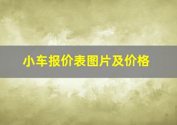 小车报价表图片及价格