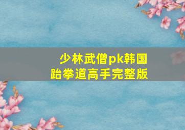 少林武僧pk韩国跆拳道高手完整版