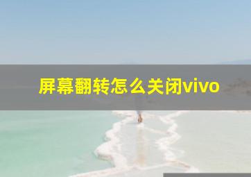 屏幕翻转怎么关闭vivo