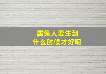 属兔人要生到什么时候才好呢