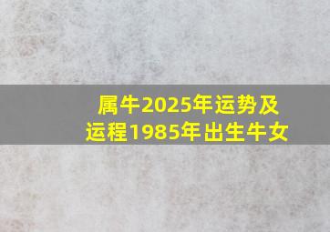 属牛2025年运势及运程1985年出生牛女