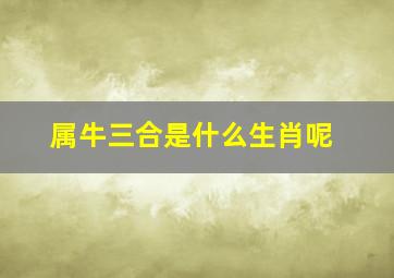 属牛三合是什么生肖呢