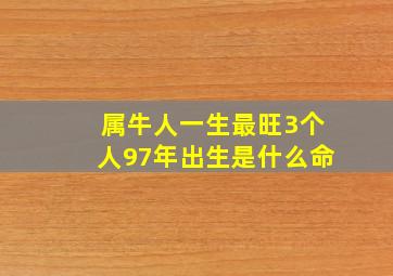 属牛人一生最旺3个人97年出生是什么命