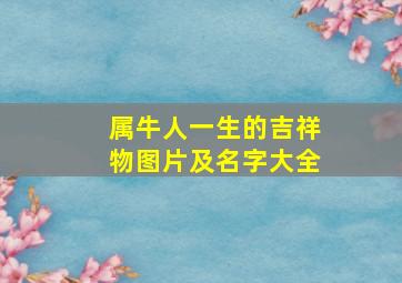 属牛人一生的吉祥物图片及名字大全