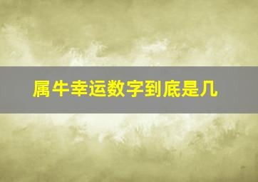 属牛幸运数字到底是几