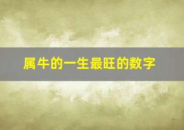 属牛的一生最旺的数字