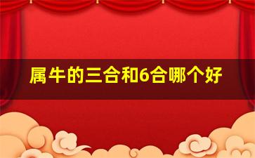 属牛的三合和6合哪个好