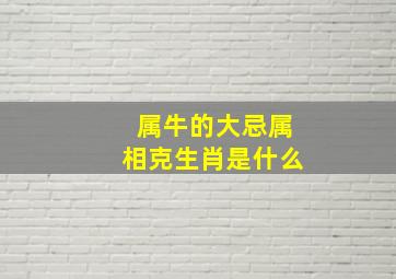 属牛的大忌属相克生肖是什么