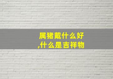 属猪戴什么好,什么是吉祥物