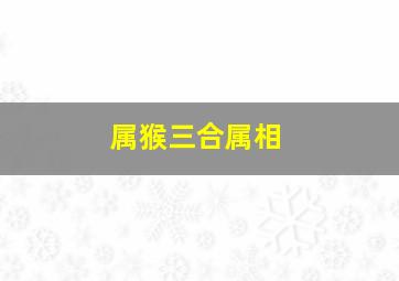 属猴三合属相