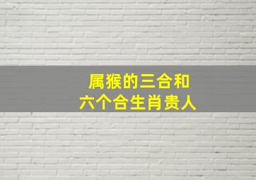 属猴的三合和六个合生肖贵人