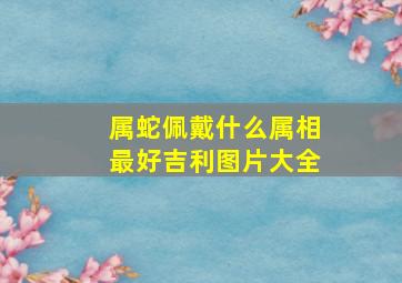 属蛇佩戴什么属相最好吉利图片大全