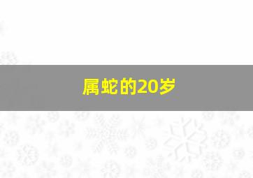 属蛇的20岁