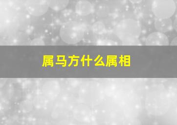 属马方什么属相