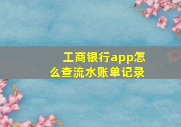 工商银行app怎么查流水账单记录