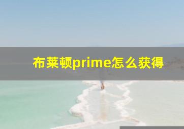 布莱顿prime怎么获得