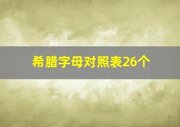 希腊字母对照表26个