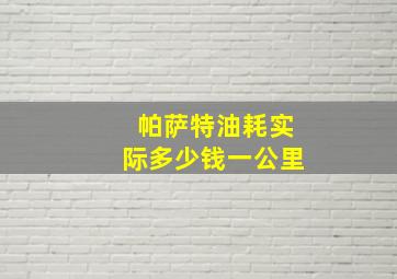 帕萨特油耗实际多少钱一公里