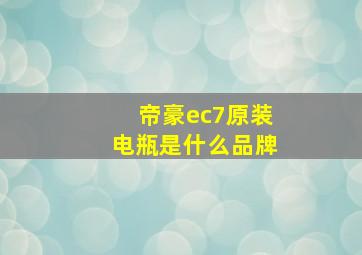 帝豪ec7原装电瓶是什么品牌