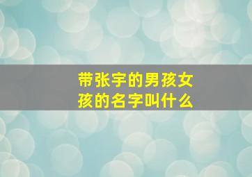 带张宇的男孩女孩的名字叫什么