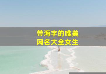 带海字的唯美网名大全女生