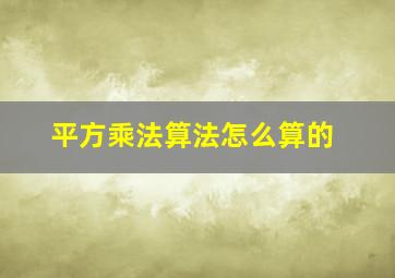 平方乘法算法怎么算的