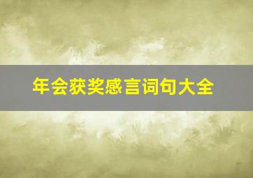 年会获奖感言词句大全