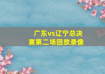 广东vs辽宁总决赛第二场回放录像