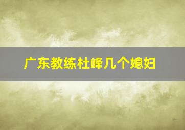 广东教练杜峰几个媳妇