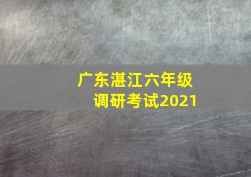 广东湛江六年级调研考试2021