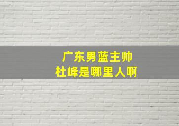 广东男蓝主帅杜峰是哪里人啊