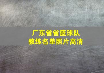 广东省省篮球队教练名单照片高清