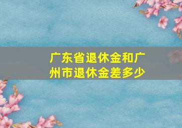 广东省退休金和广州市退休金差多少