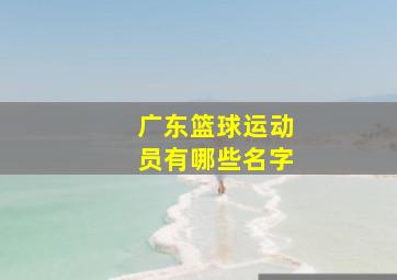 广东篮球运动员有哪些名字