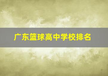 广东篮球高中学校排名