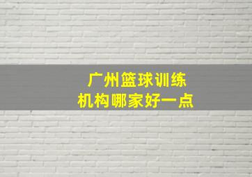 广州篮球训练机构哪家好一点